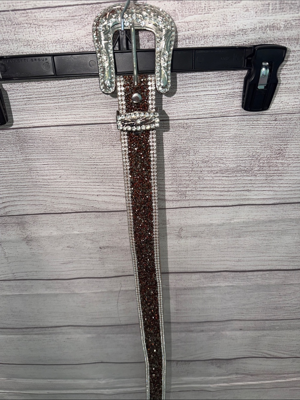 Buckle Brown Glitter Belt with Silver Western Buckle✨✨✨